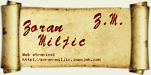 Zoran Miljić vizit kartica